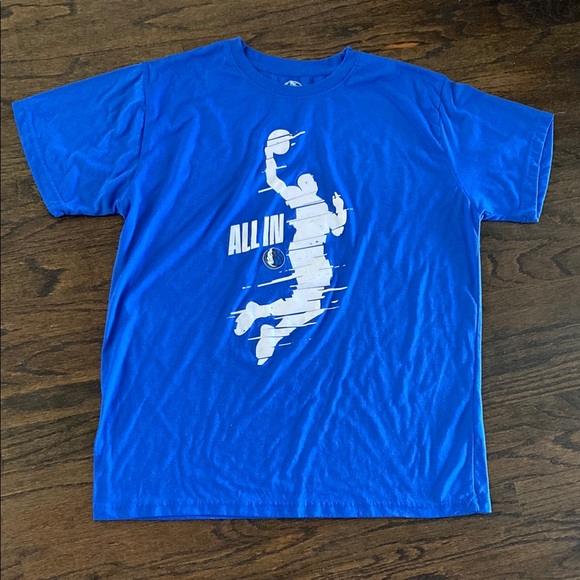 Dallas Mavericks Blue and white Mens XL All In NBA Basketball Sports T-shirt‎ - Picture 1 of 4